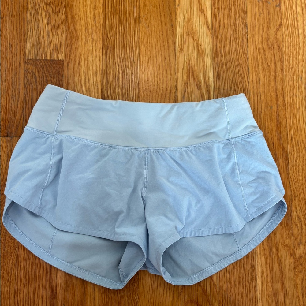 Lululemon Athletica Light Blue Speed Up Low Rise 2.5” Athletic Shorts